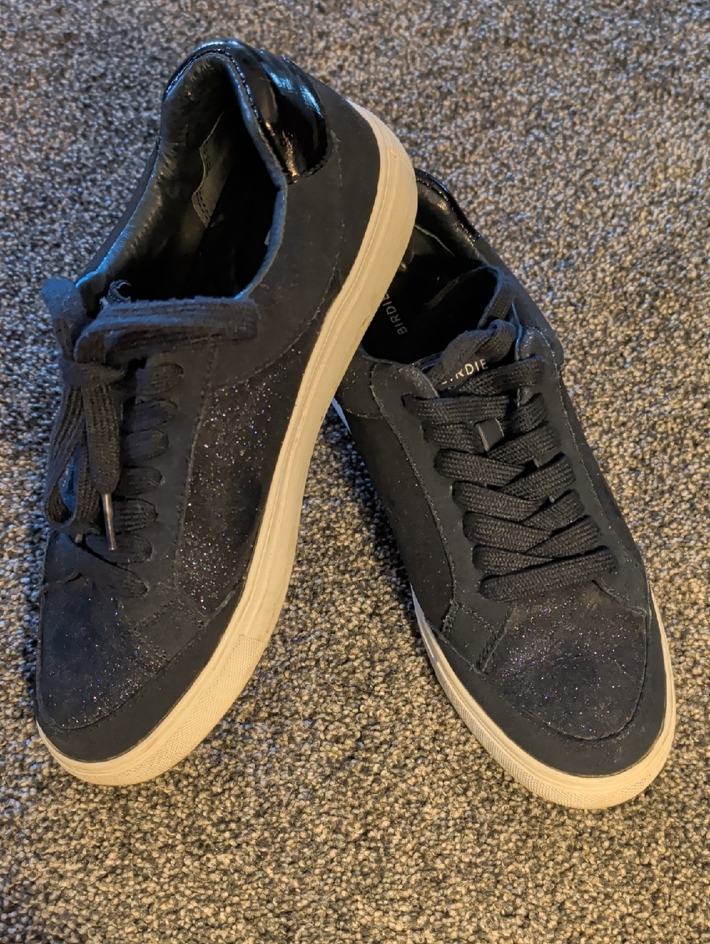 Birdies Black/Navy Metallic Glitter Low-Top Sneakers with Cream Sole
